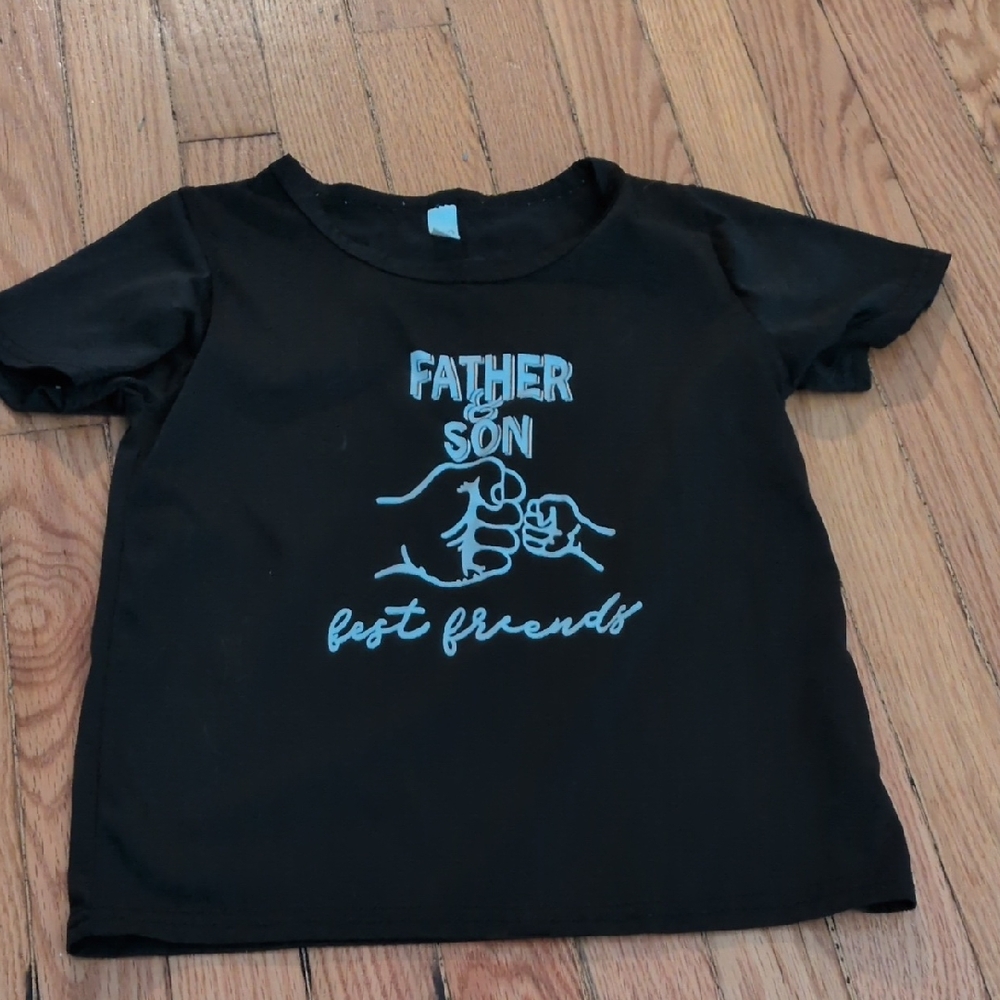 SHEIN Black‎ 'Father & Son' Graphic Tee Boys Size 6